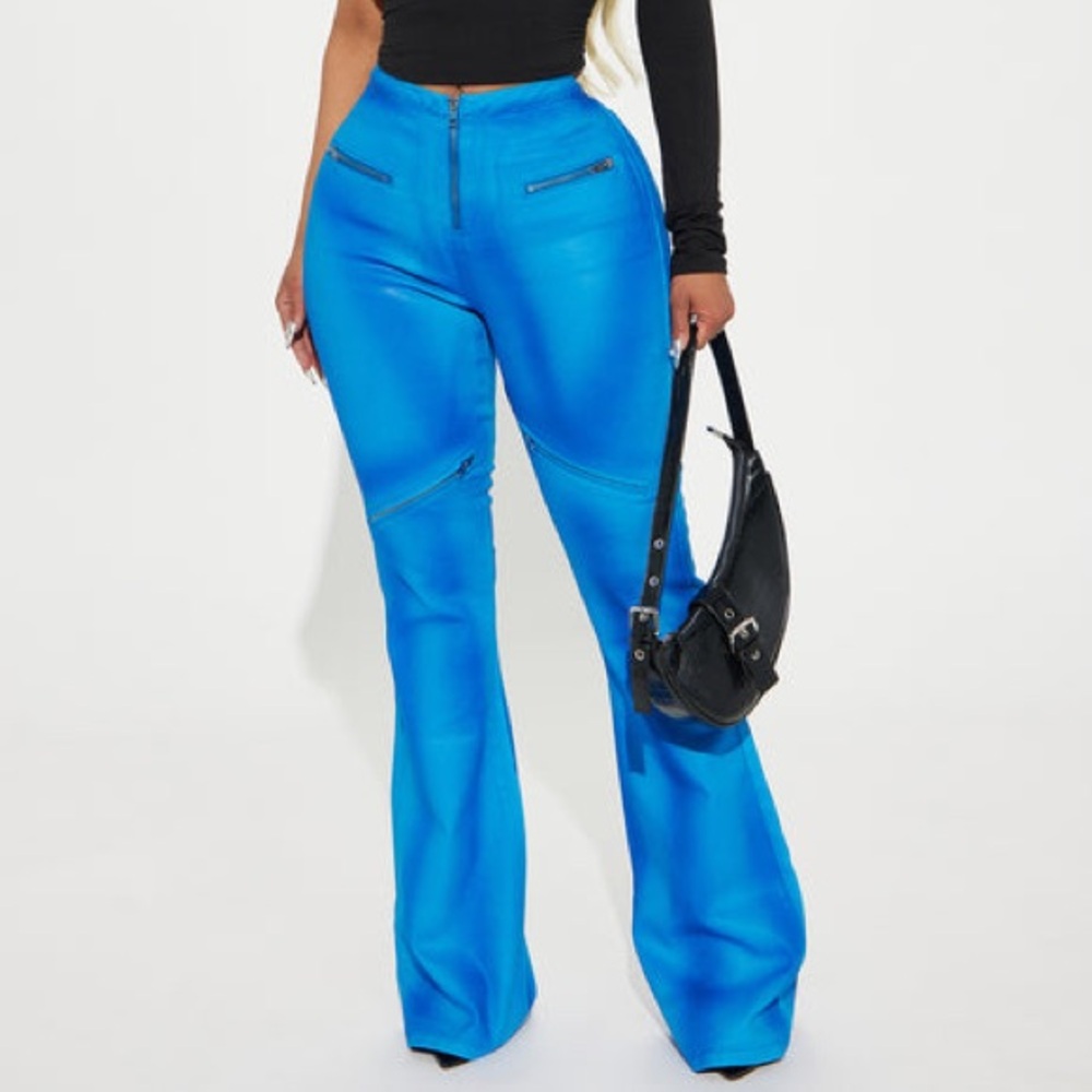 Vibrant Blue Flared Pants